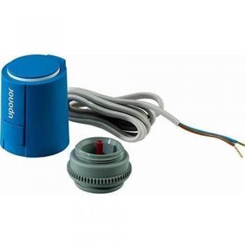 Uponor Actuador Vario Plus PRO 24V 1W NC VA02 MT 30X1,5, colector modular fabricado en poliamida, reforzada con fibra de vidrio, color azul