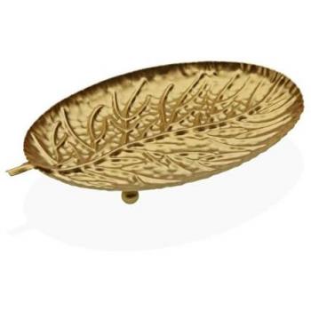 Centro de Mesa Versa Dorado Hoja Ovalada M 15,5 x 1,8 x 25 cm