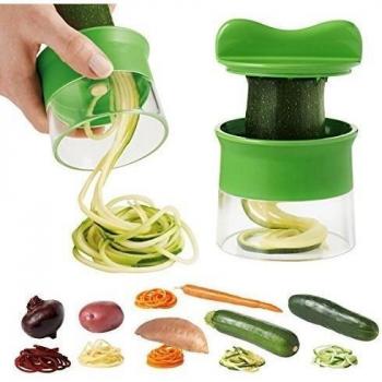 Kibuka Cortador de verduras en espiral, Rallador multiusos, Espiralizador de verduras. Incluye cepillo de limpieza.