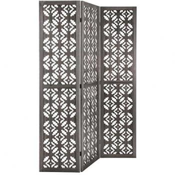 Biombo Étnico Gris 170 x 120 cm - PEGANE