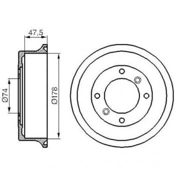 Tambor de freno Bosch 0 986 477 062 para AUSTIN: MINI & ROVER: Mini