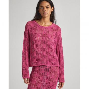 Jersey de punto calado semitransparente en color English Rose Pink de Pepe Jeans