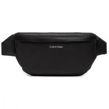 Calvin Klein Men's Black Fanny Pack with Label Detail - Size OS
