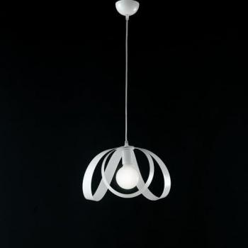 Lámpara de suspensión moderna en hierro blanco, 1 luz, dimensiones 32x h24 cm