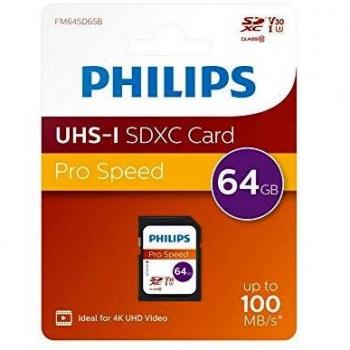 Tarjeta SD Philips 64GB Clase 10 UHS-I U3 V30 A1