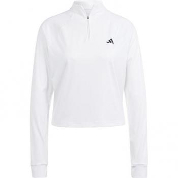 Sudadera de fitness adidas Essentials TR-ES 1/4 Zip mujer blanco, sudadera deportiva, color blanco puro, talla L