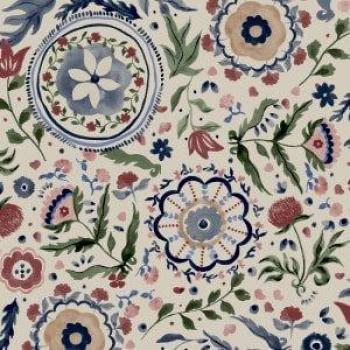 Joules Festival Flowers Antique White Floral Wallpaper - 10m x 52cm