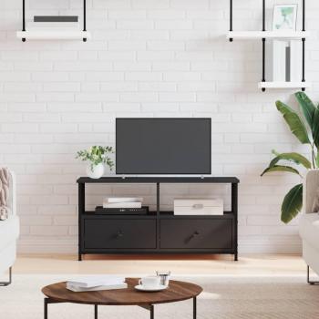 Soporte para TV Negro 90x33x45 cm Multicapa Madera y Hierro