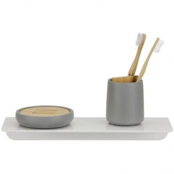 Estante de ducha autoadhesivo SCHÜTTE SOLO blanco, sin agujeros, para pegar, dimensiones 350 x 50 x 125 mm