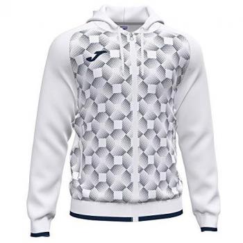 Joma Supernova III Men's Hooded Jacket in White and Navy