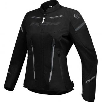 Chaqueta de moto mujer Ixon Striker Air LD, chaqueta textil para motocicletas, impermeable, color negro, diseñada específicamente para damas