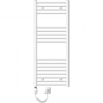 Radiador Eléctrico de Baño Sahara 500x1200 mm Blanco Curvo 900W con Termostato y Pantalla