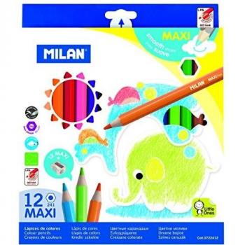 Milan 0722412 - Pack de 12 lápices de colores, hexagonales