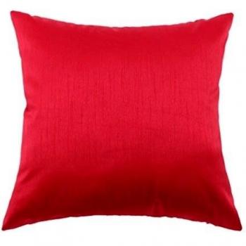 45x45cm Funda Cubierta de Almohada Cojín Sofá Tela de Seda Decoración Hogar Coche Color Opcional - Roja
