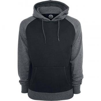 R.E.D. by EMP Raglan Contrast Hoodie Hombre Sudadera con Capucha Negro/Gris Marengo L