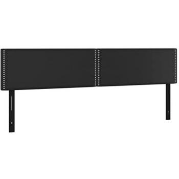 Cabeceros 2 unidades de cuero sintético negro 80x5x78/88 cm
