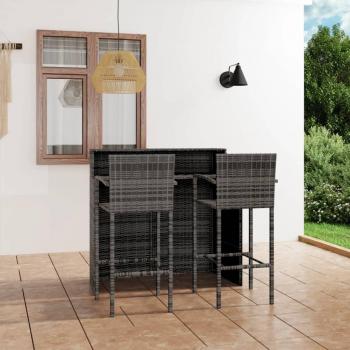 3-Piece Grey Garden Bar Set