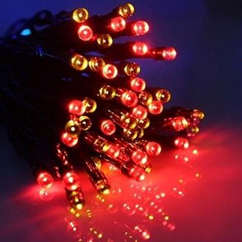 MuLucky Resistente al agua energía Solar electrificadas luces cordaje de tripa natural para guirnaldas LED de Navidad jardín luces de noche de brujas