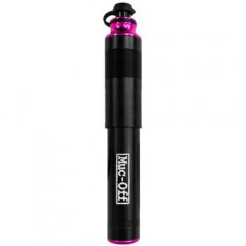 Muc-Off Mini Hinchador de Mano AirMach con Válvulas Presta/Schrader, Aluminio, Incluye Soporte, Multicolor, Talla Única