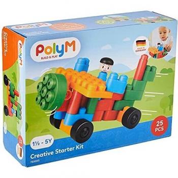 PolyM 760003 creativos Figuras Niños Pequeños de Juguete, Flexible y rundkantige Ladrillos