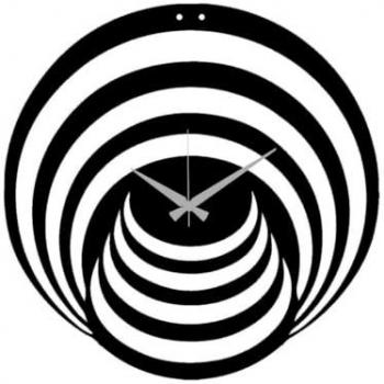 Reloj de Pared Geométrico 34, Metal Negro, 42x0,15x42 cm