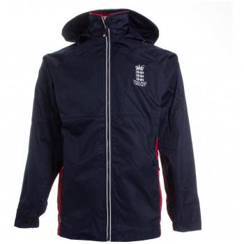 Inglaterra Cricket clásico cremallera completa chaqueta impermeable – azul marino/rojo – 2 x large