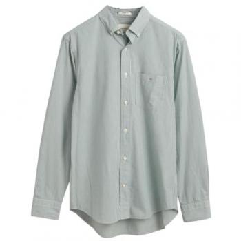 Camisa de popelina a rayas Banker Regular Fit verde para hombre Gant, manga larga, algodón 2024