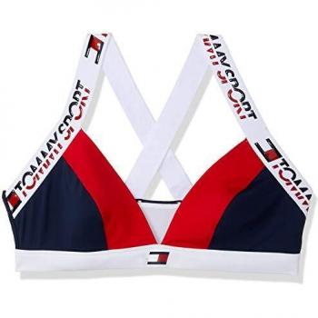 Tommy Hilfiger Sport Bralette W Parte de Arriba del Bikini True Red