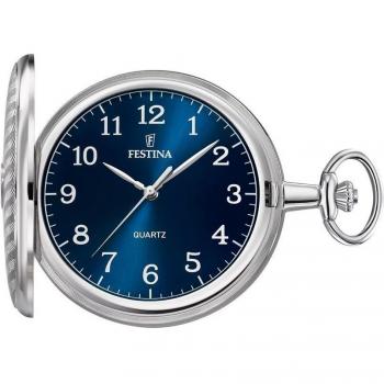 Reloj de Bolsillo Festina F2021/2 para Hombre con Esfera Azul y Caja de Acero Inoxidable 316L Plateado