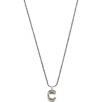 Gargantilla Pertegaz colección INICIALES mujer 41 cm. metal rodiado inicial C 1.5 cm. circonitas