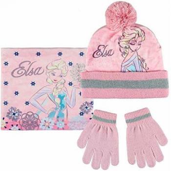 Cerdá Conjunto 3 Piezas Frozen Set de bufanda, gorro y guantes, Rosa