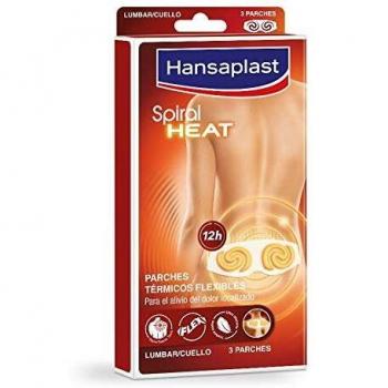 Hansaplast Spiral Heat Parche térmico lumbar y cervical, parches de calor para músculos tensos y rígidos, para el alivio del dolor lumbar, 1 x 3 parches