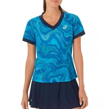 Camiseta Tirantes Asics Women Match Graphic Ss Top 2042a251 Azul Mujer
