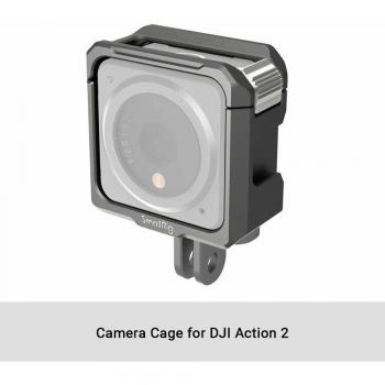 Jaula completa SmallRig para DJI Action 2 con zapata fría para trípode, micrófonos y luces LED - Accesorios de cámara 3661