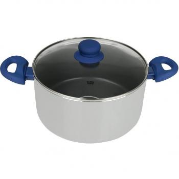Tasty - Olla Antiadherente con Tapa de Cristal y Sistema de Dosificación de Aceite, 24cm