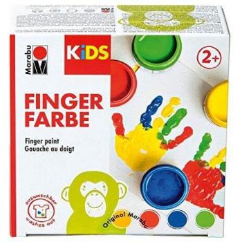 Pintura para Dedos Marabu KiDS, Set de 6 Colores, 100 ml cada uno
