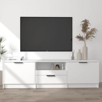 Mueble para TV madera contrachapada blanco 140x35x40 cm