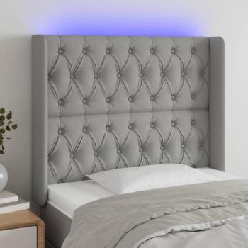Cabecero LED Gris Claro 103x16x128 cm Tela