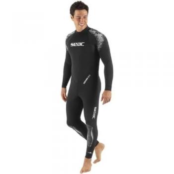 Traje de Neopreno para Apnea y Freediving SEAC Cover 5 mm, Negro, Talla M