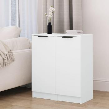 Aparadores vidaXL 2 uds madera contrachapada 30x30x70 cm blanco Mueble de Almacenaje de Salón, Armarios con Puertas, Cajón de Madera, Buffet para salón Moderno, Arm