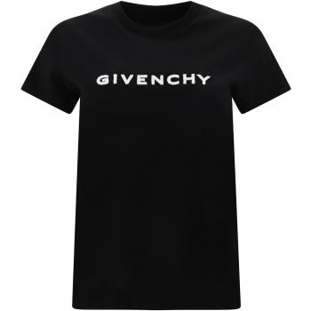 Givenchy Women's Black Cotton Logo T-Shirt XS