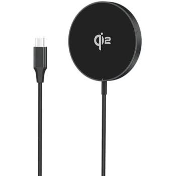Cargador Inalámbrico Magnético Qi2 15W Celly con Cable USB-C Integrado Negro