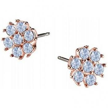 Guess Pendientes para mujer California Sunlight de acero inoxidable y cristal azul UBE61072