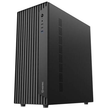 Caja PC Hiditec Blok Midi Tower ATX Negra, Diseño Robusto, Filtrado Antipolvo, Compatible con mATX y ITX, Incluye 1 Ventilador de 120mm, Capacidad para 4