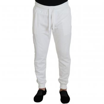 Dolce & Gabbana White Sport Logo Cotton Sweatpants Trousers Pants - IT56 | XXL, Male, Size: 3XL, Classic Fit