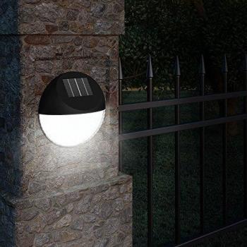 Juego de 6 luces solares LED para pared Ø11cm, IP65, con sensor crepuscular