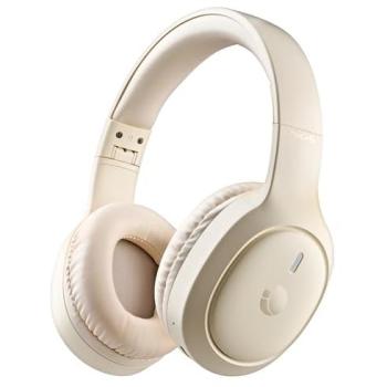 Auriculares Inalámbricos Circumaurales NGS Artica Tempest Beige con Micrófono, Bluetooth, 80h de Autonomía y Batería Extraíble