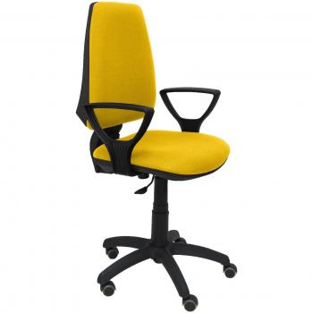 Piqueras y Crespo Silla Elche CP Bali Amarillo Brazos FIJOS Ruedas Oficina, Tela, 109x46x46 cm