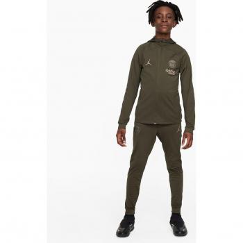 Chándal de fútbol para niños Paris Saint-Germain 2023-2024 Nike Dri-FIT con capucha, tejido Knit, color verde (L)