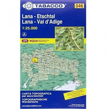 Mapa excursionista y topográfico de Lana, Etschtal - Val d'Adige 1:25.000 TABACCO #046